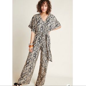 Anthropologie Snakeskin Jumpsuit
